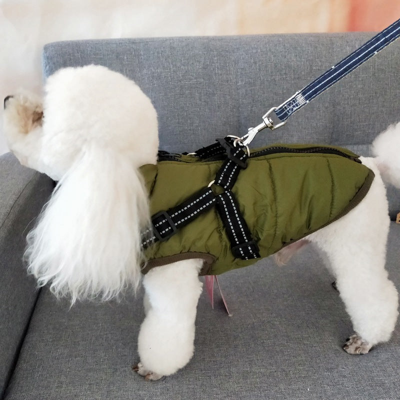 Dog Winter Waterproof Dog Clothes  With Harness
