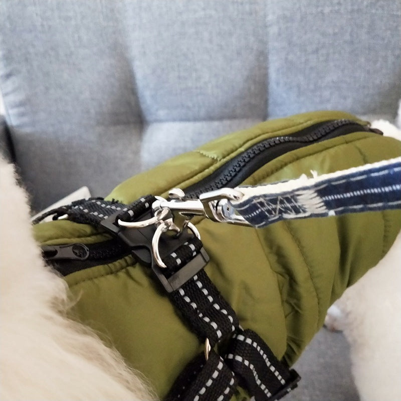 Dog Winter Waterproof Dog Clothes  With Harness