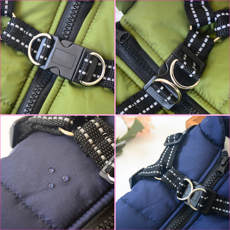 Dog Winter Waterproof Dog Clothes  With Harness