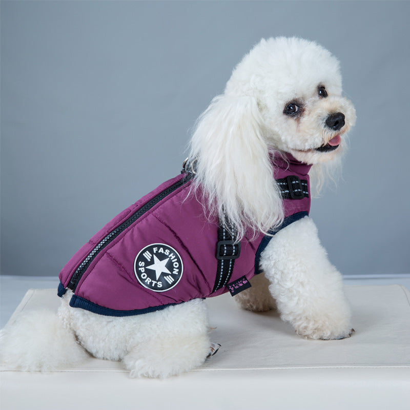 Dog Winter Waterproof Dog Clothes  With Harness